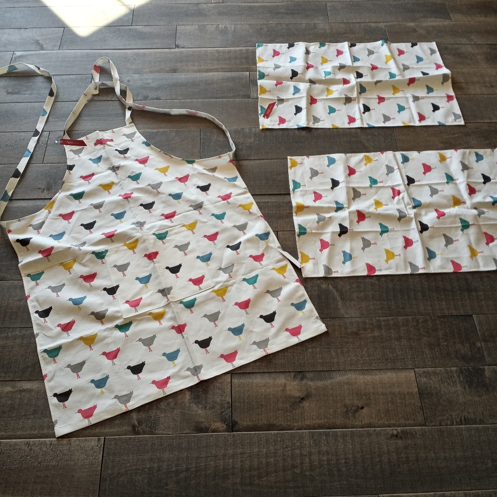 Cooking apron and place mats